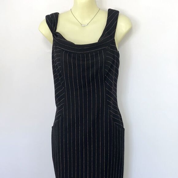 Milly Dress Sheath Cowl Neck Side Pockets Nwot Size 6 - Picture 6 of 8